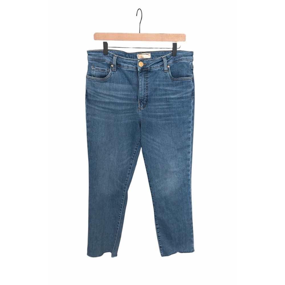 Kut From The Kloth Reese Fab Ab Ankle Straight Leg Jeans Size 12 Raw Hem Capsule